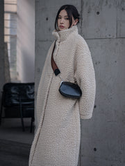 Urban Tune Long Sleeves Pure Color High-Neck Coats