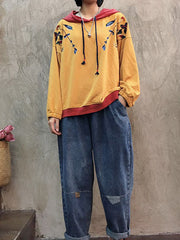 Cotton Split-Joint Hooded Sweatshirt