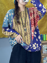 Loose Plus Size Printed Ethnic Knit Sweater