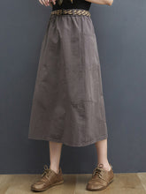 Retro Commuter Solid Color Slim Fit Skirt