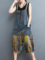 Strap Stitching Loose Printed Lantern Casual Pants
