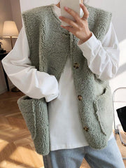 Casual Lamb Wool Vest Top