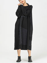 Casual Round-Neck Split-Joint Midi Dress