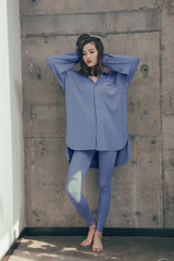 Three Pieces Solid Lapel Camisole Shirt  And Pant