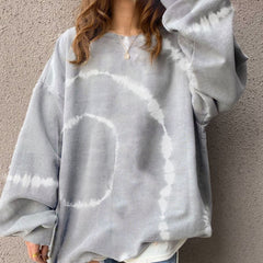 Color Contrast Loose Casual Long Sleeve Sweatshirt