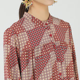 Long Sleeves Retro Plaid Maxi Dress