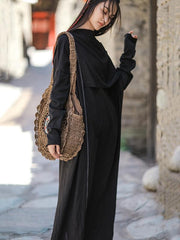 Simple Back-Strap Solid Loose Maxi Dresses