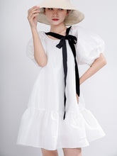 Puff Sleeve Dress With Ruffled A-Line Mini Dress