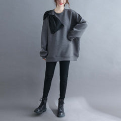 Women Thick Stitching Loose Casual Sweatshirt