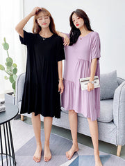 Comfortable Irregularity  Solid Pajama Dress