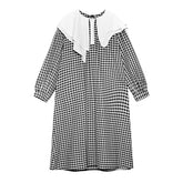 Vintage Plaid Split-Joint Midi Dress