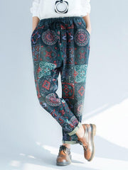 Casual Printed Straight Leg Pants