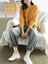 Vintage Loose Round Neck Shirt