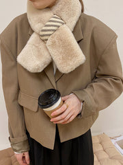 Casual Versatile Cross Plush Scarf