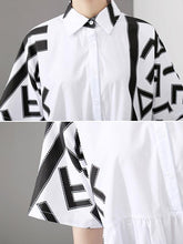 Original Printed Cropped Lapel Dress