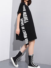 Women Round Neck Loose Print Short Sleeve T-Shirt