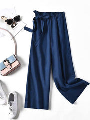 Casual Loose Solid Wide Leg Pants