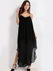 Casual V-Neck Backless Maxi Dress