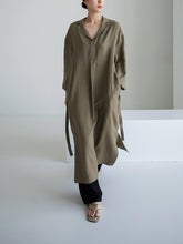 Solid Color Loose Irregular Split Shirt Dress