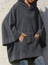Hooded Loose Solid Color Sweatshirt