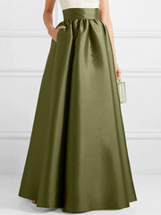 A-Line Roomy Pure Color Skirts Bottoms