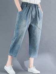 Fashion With Pocket Denim Capri-Pants