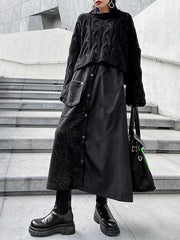 A-Line Solid Split-Joint Skirt