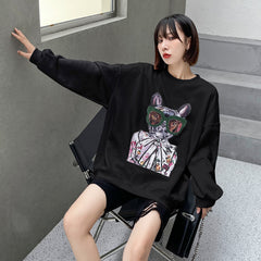 Personalized Printed Loose Long Sleeve Casual Top