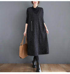 Women V-Neck Loose Casual Vest Dress