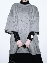 Women Personality Irregular Print Round Neck T-Shirt