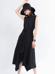 Women Over The Knee Irregular Simple Sleeveless Dress