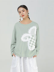 Women Round Neck Printed Casual Sweatshirt