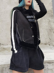 Split-Joint Solid Lapel Vest