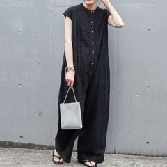 Summer Solid Losse Hollow Jumpsuit