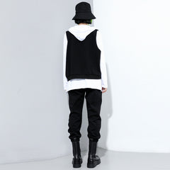 Women Solid Color Personality Two-Piece Suit