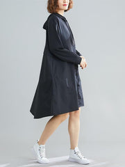 Loose Splicing Asymmetrical Hoodie Dress