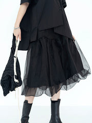 High Waist Slim Three Dimensional Mesh Skirt