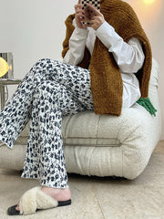 Lazy And Comfortable Floral Pleated Elastic Pants