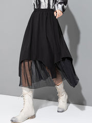 A-Line False Two Gauze Split-Joint Skirts Bottoms
