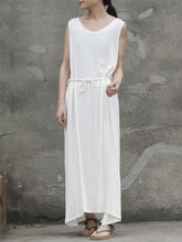 Straight Texture Art Van Soft Lace-up Long Dress