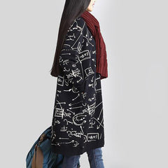 Loose Printed Long Sleeve Dress