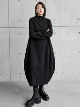 Irregular Stitching Solid Color Casual Loose Midi Dress