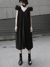 Elegant V-neck Big Hem Long Dress