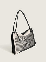 High Capacity Geometric Pattern Tote Bag
