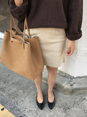 Vintage Simple Abrasive Large Capacity Bag