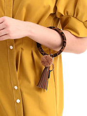 Leopard Tassel Hairball Keychain Decorations