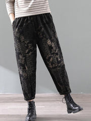 Vintage Loose Splicing Floral Harem Pants