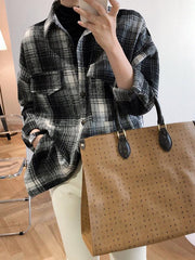 Loose Casual Thickening Plaid Shirt
