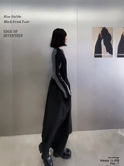 Vintage Spliced Casual Sweater Dress