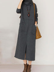 Split-side Pocket Long Dress